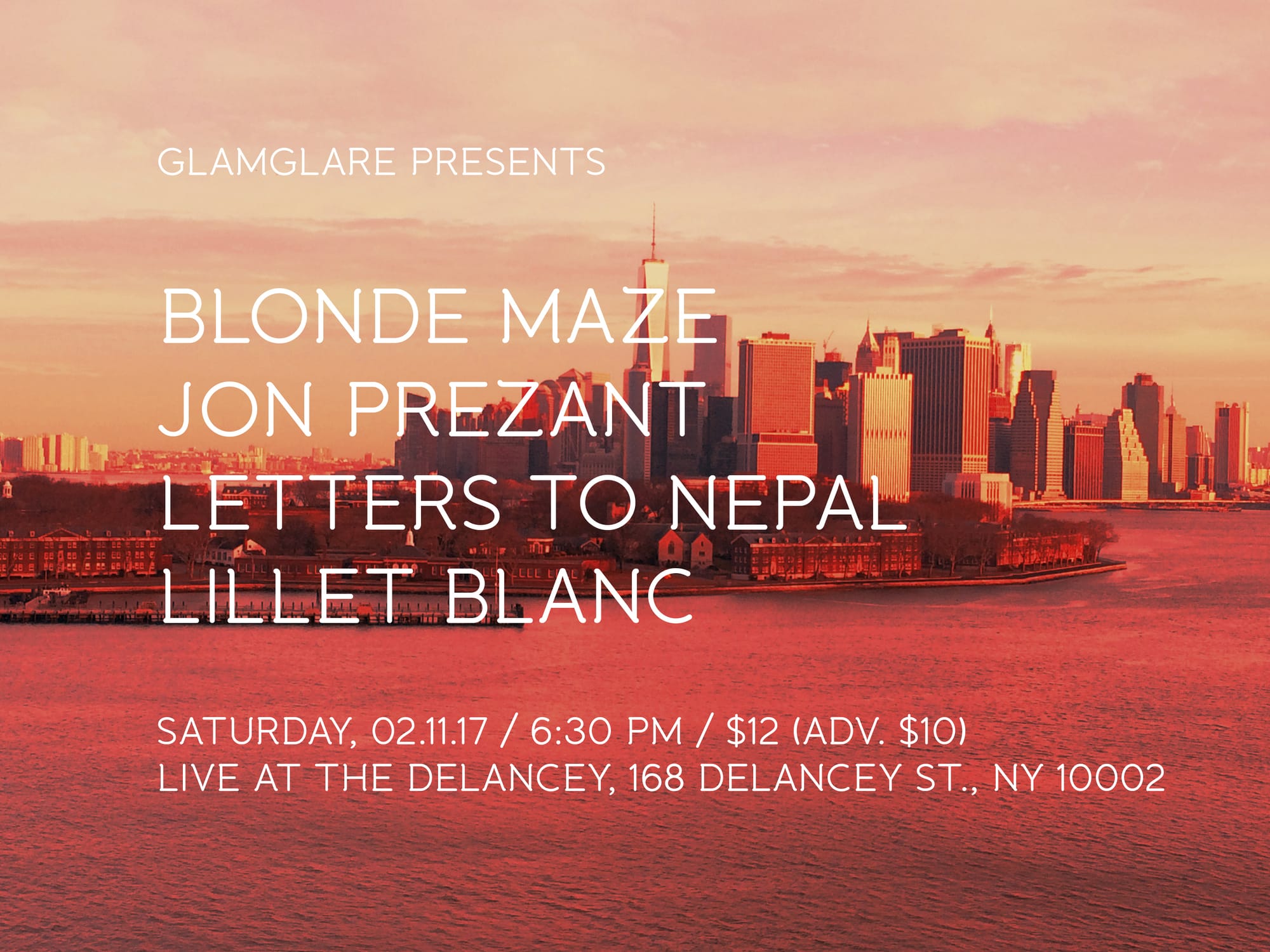 SHOW PREVIEW: Blonde Maze / Jon Prezant / Letters to Nepal / Lillet Blanc